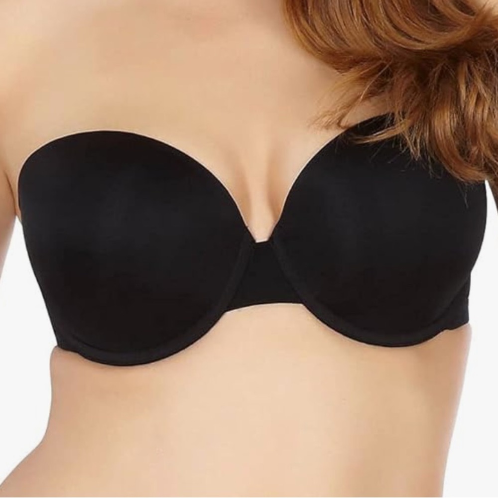 NWT Panache Moulded Black Strapless Porcelain Elan Bra US 30G; 30DDDD; UK 30F 4D